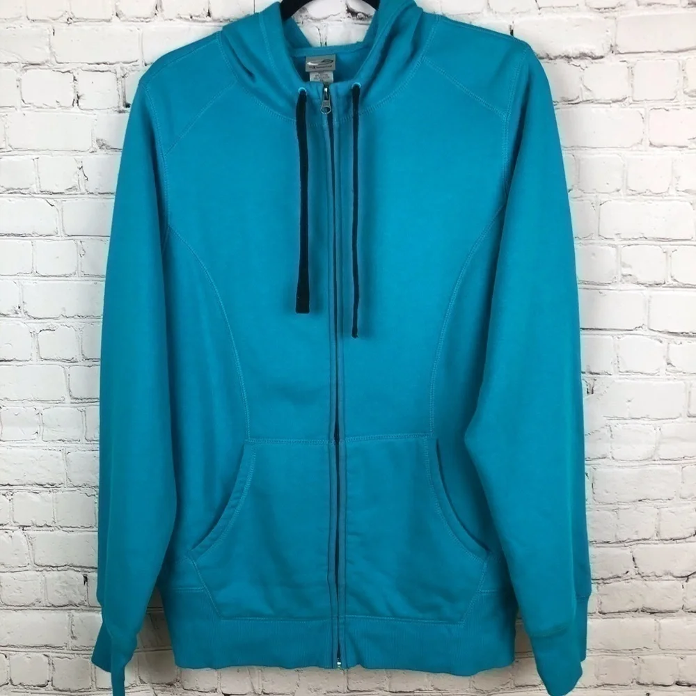 Champion Full Zip Jacket w/Hood Turquoise Sz XXL - Picture 1 of 3